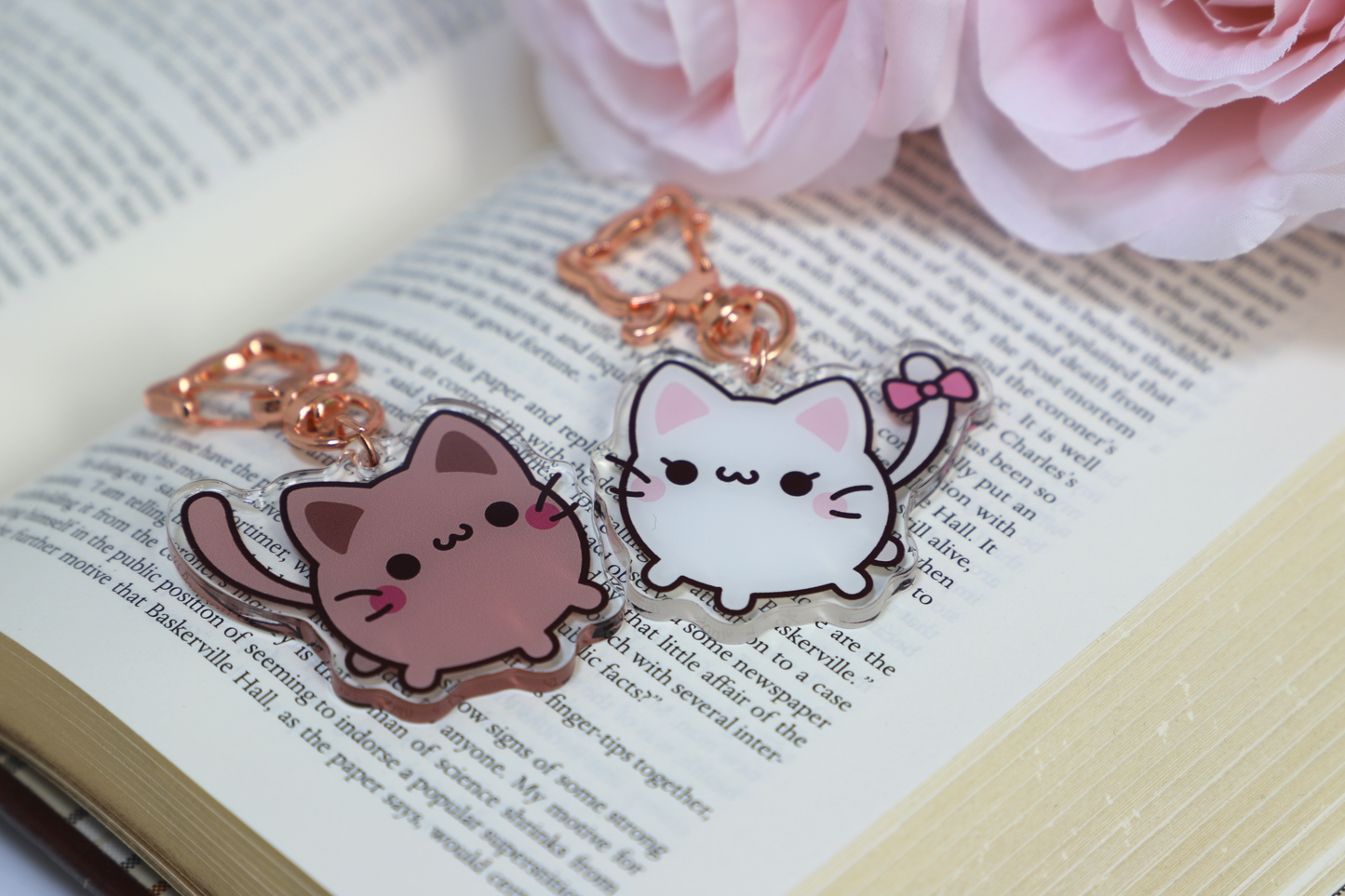 Sugar and Coffee Cat Acrylic Keychain Set