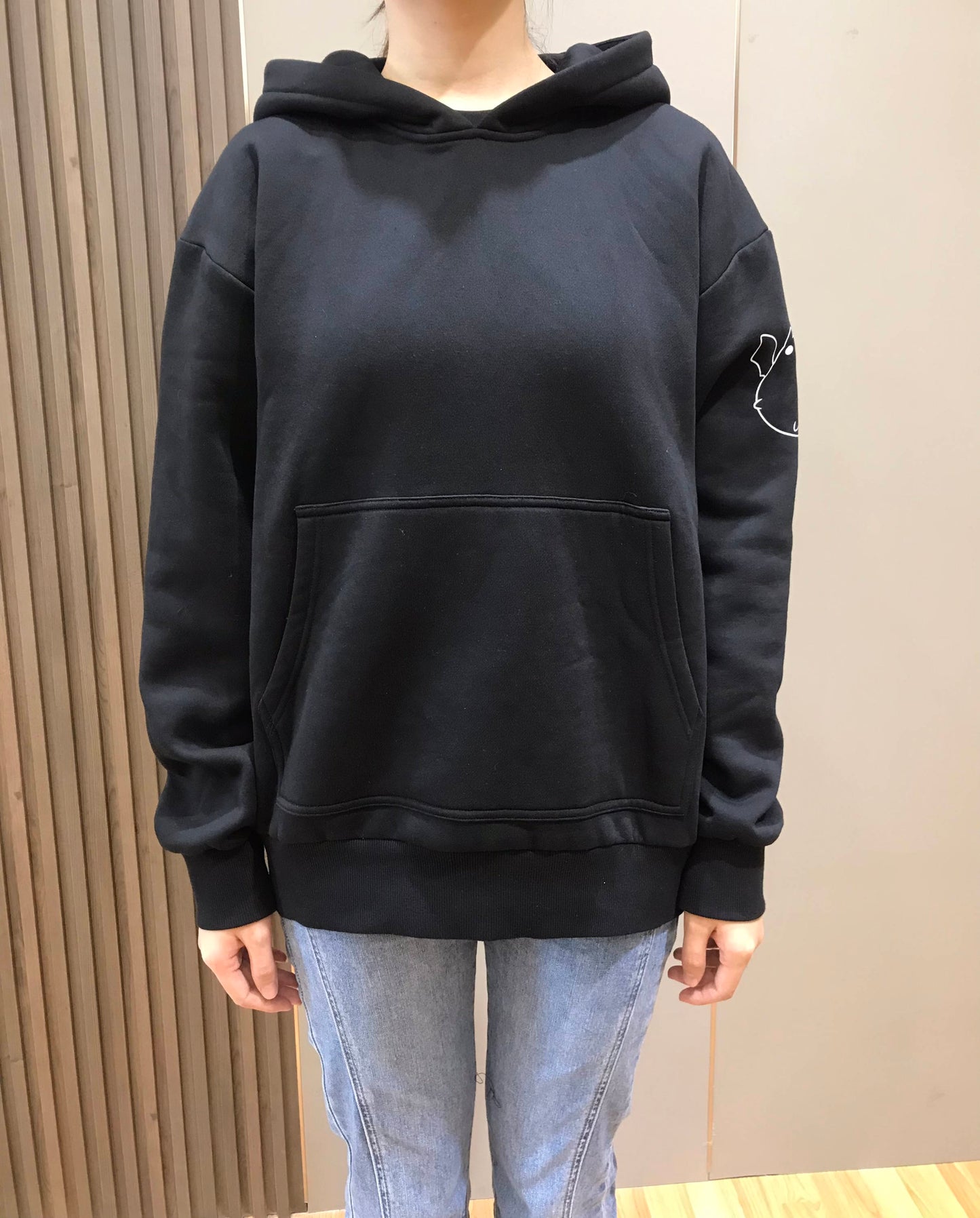 Batty Black Fleece Hoodie