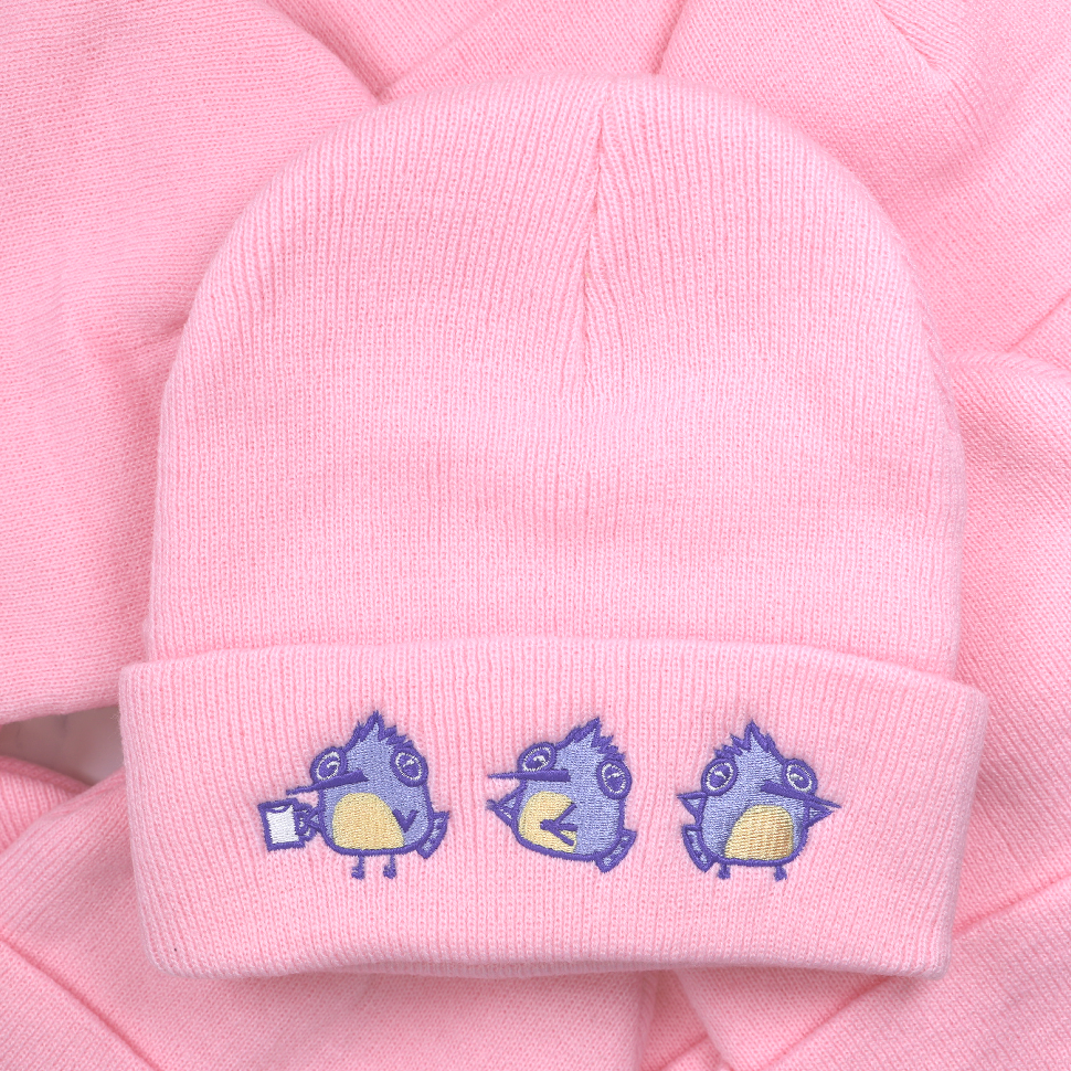 Fish the Bird Pink Beanie