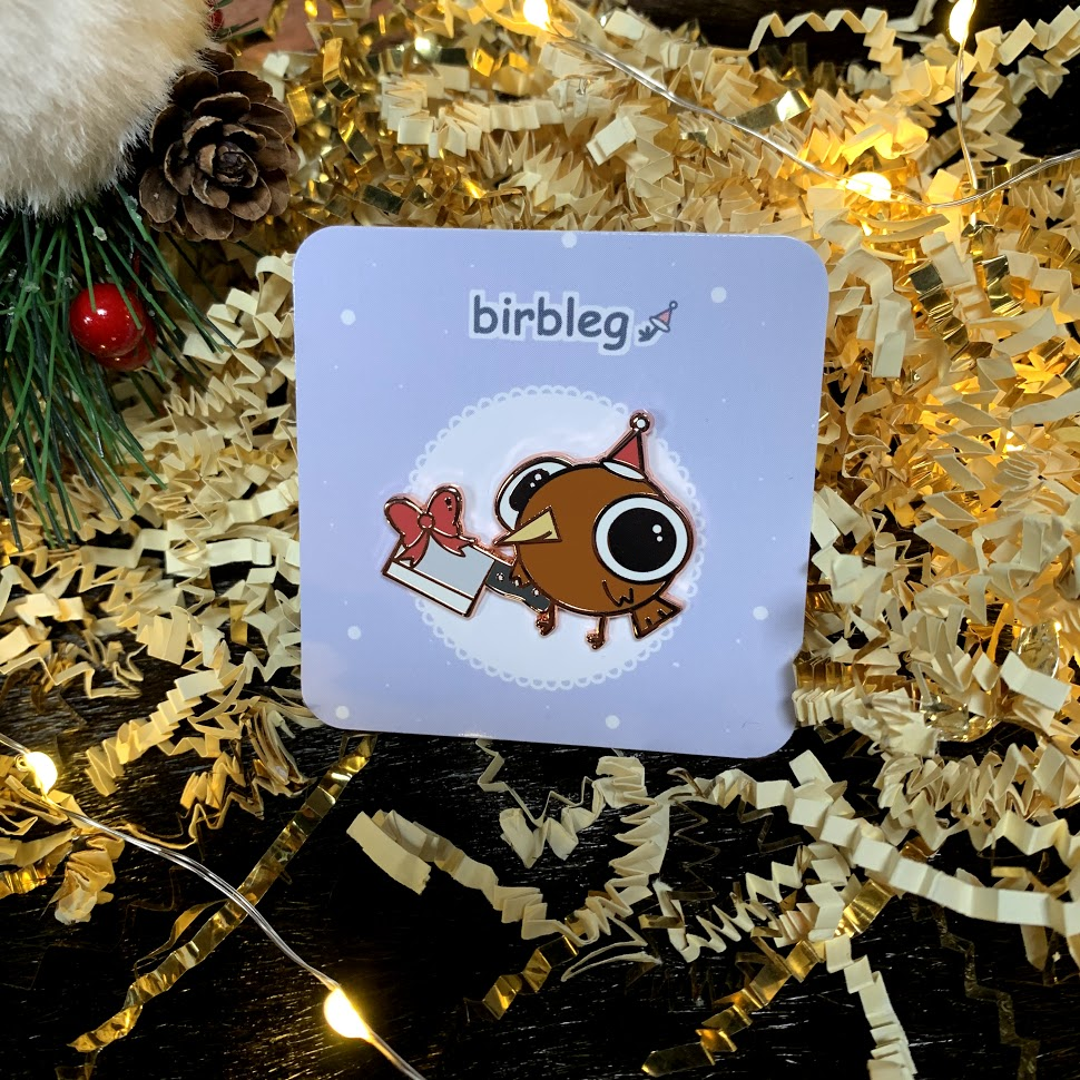 Holiday Ean the Bird Enamel Pin